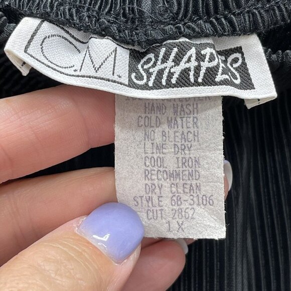 CM SHAPES Woman Plus 1X Pants Pull On Full Length Acordian Pleated Shine Formal - Picture 3 of 5